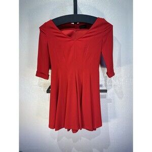Emilie Marcelle Women's Little Red Dress Silk Size FR 38 = US 4